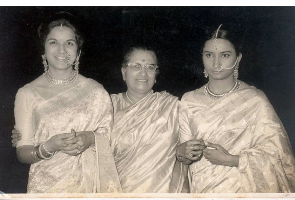My mother Kusum Pandey with her Daughtersinlaw at a wedding reception
